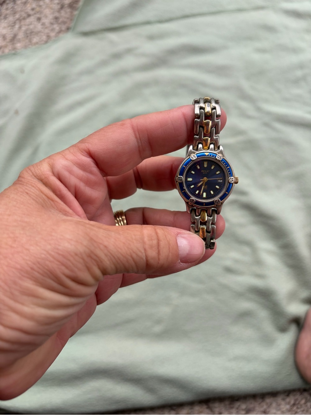 Relic Two-Tone Silver and Gold Bracelet Blue Dial Women's Watch - Picture 3 of 4